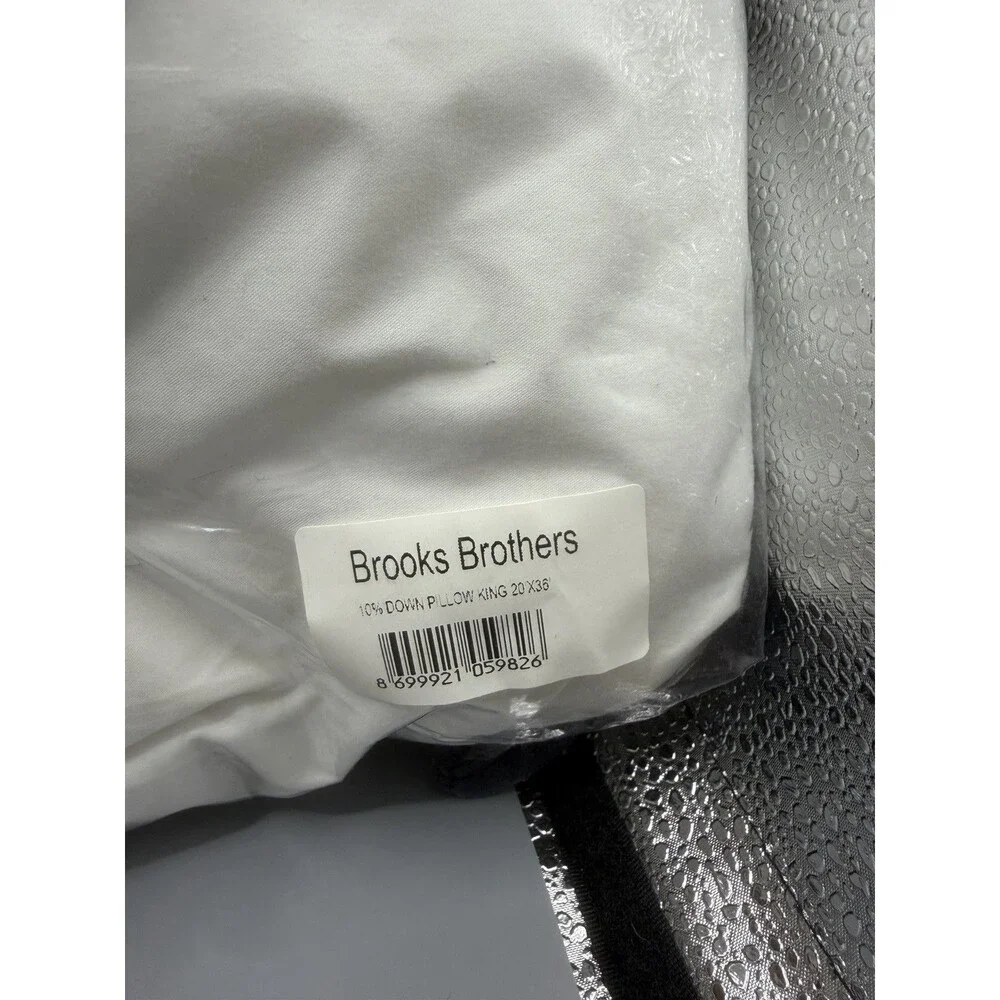 Brooks Brothers Down & Feathers King Size Bed Pillow 20”x36”
